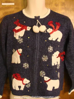 Playful Polar Bears Ugly Christmas Sweater