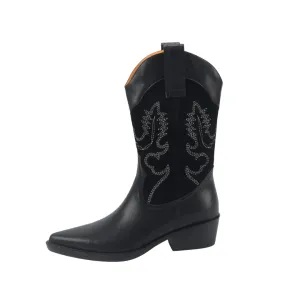 Pre Order:  Embroidery Mid-Calf Boots