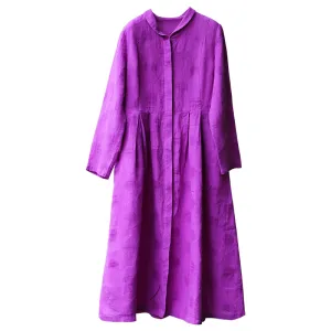 Purple Linen Women Dresses Summer Women Dresses WC961821