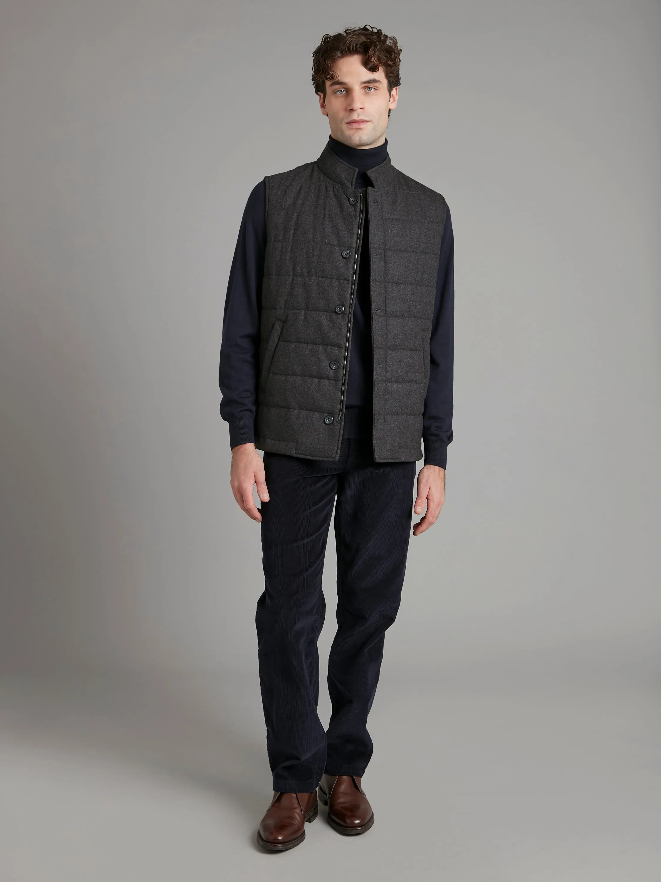 Quilted Gilet - Dark Grey