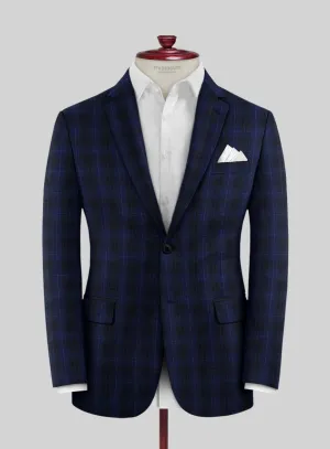 Reda Ballio Blue Checks Wool Jacket