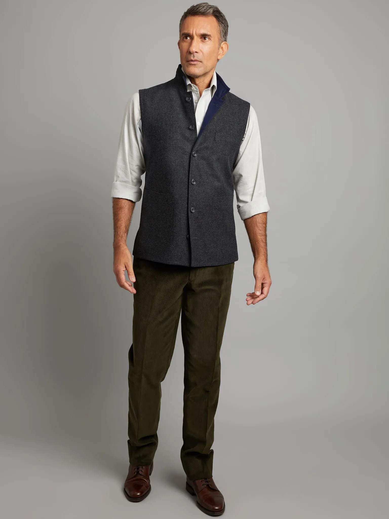 Reversible Gilet - Navy & Grey Loden