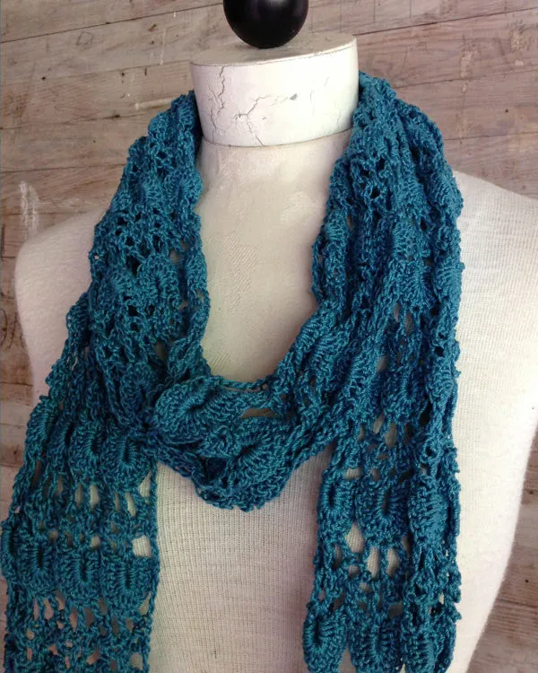 Shells & Lace Scarf Crochet Pattern