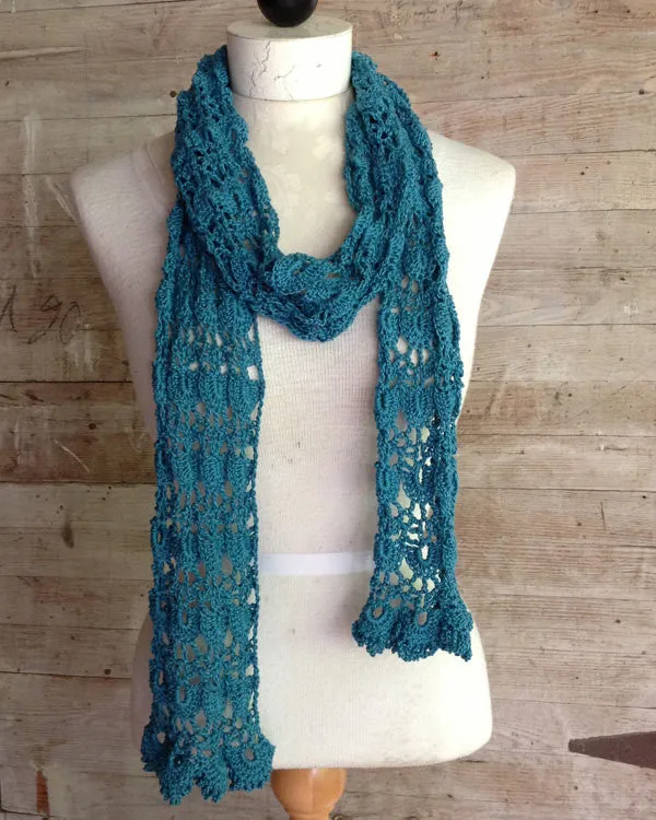 Shells & Lace Scarf Crochet Pattern