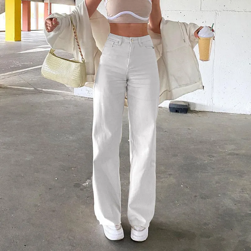 Spice Girl Style High Waist Slim Jeans Bell Bottoms