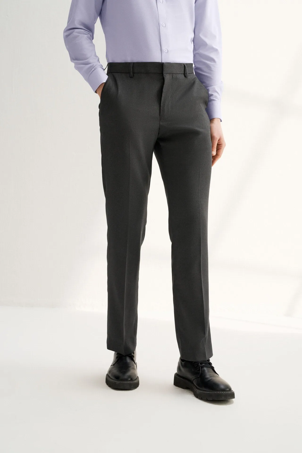 Teflon Finishing Stain Resistant Formal Pants in Regular Fit