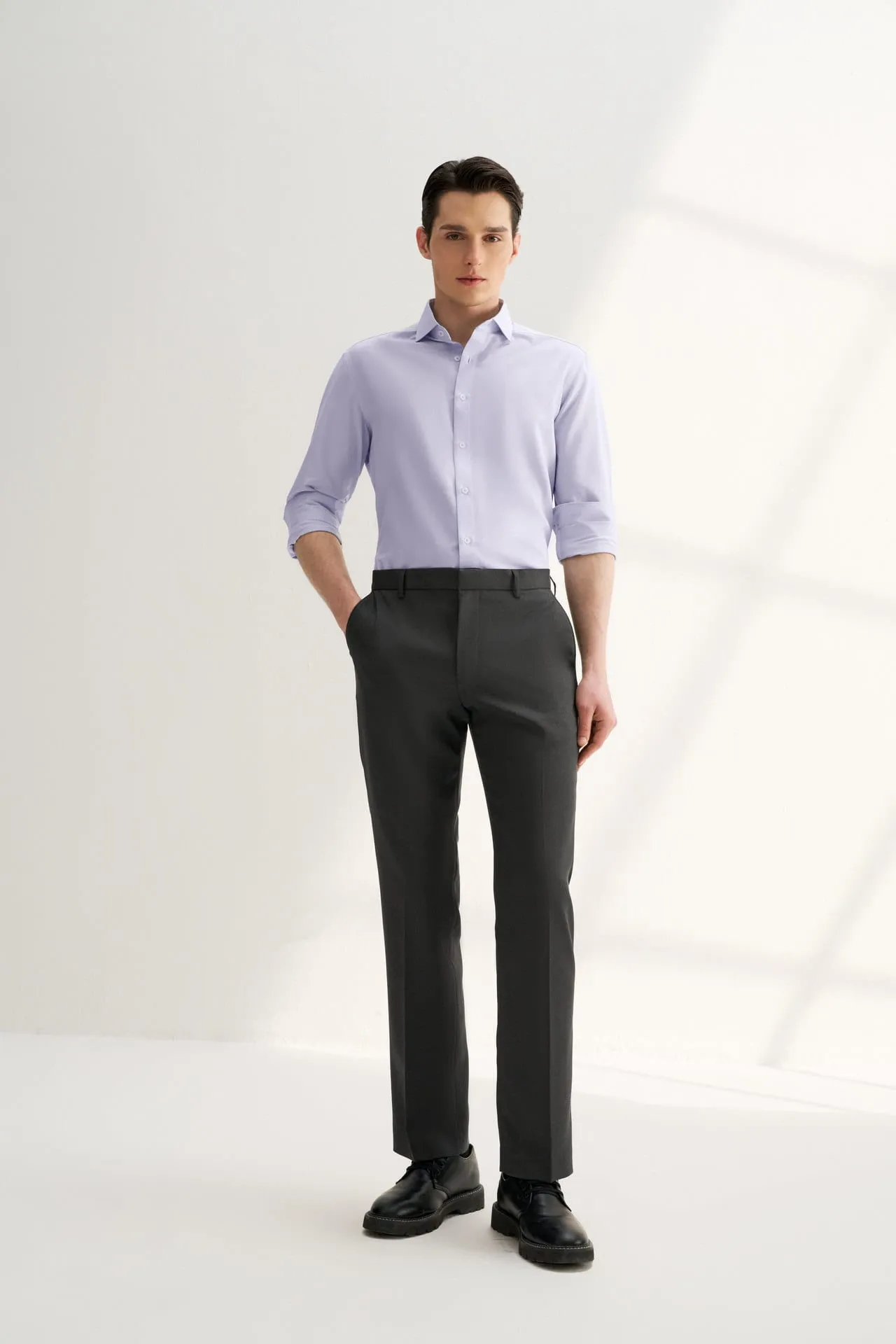 Teflon Finishing Stain Resistant Formal Pants in Regular Fit