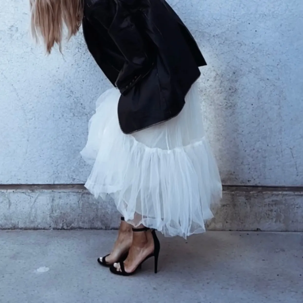 Toulouse VINTAGE WHITE tulle skirt