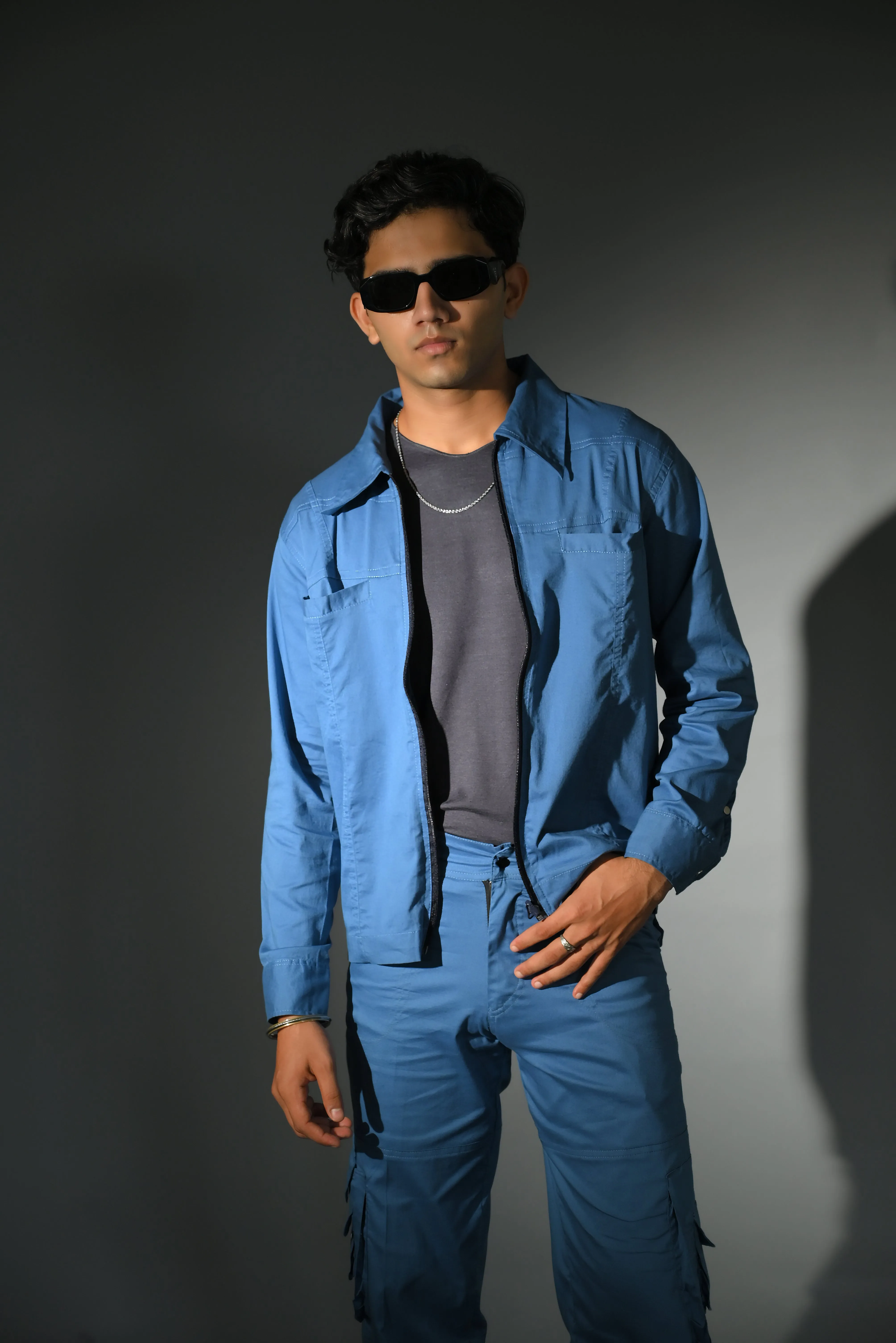 Water Blue Zip Jacket - Zip Jacket