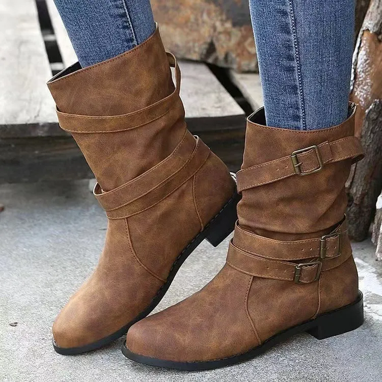 Women's Autumn And Winter Suede Short Boots