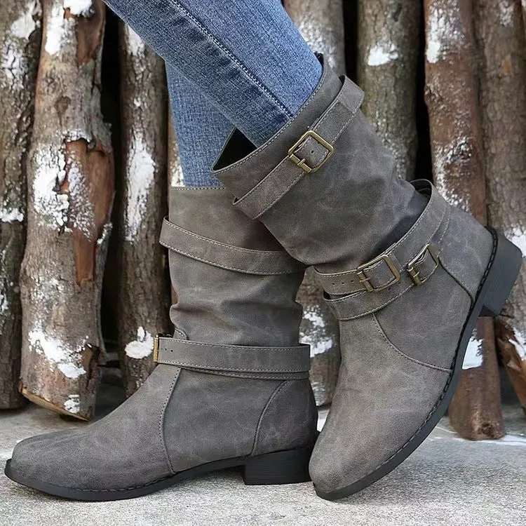 Women's Autumn And Winter Suede Short Boots