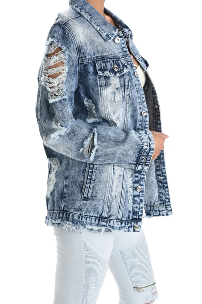 Women's Destroyed Boyfriend Jacket