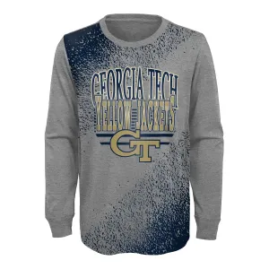 Youth Georgia Tech Yellow Jackets Half Time Grey Long Sleeve T-Shirt